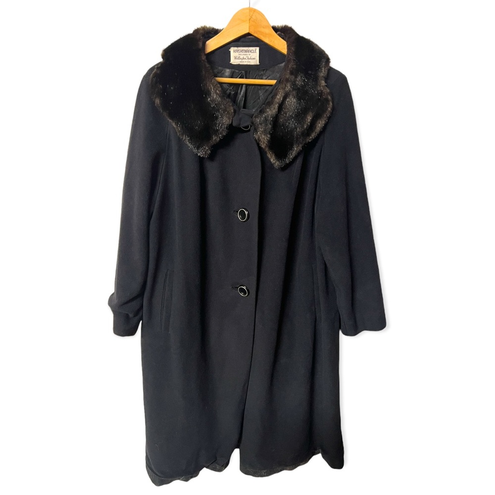 Kashmiracle vintage 1950/1970 gorgeous fur trimmed swing dress coat.